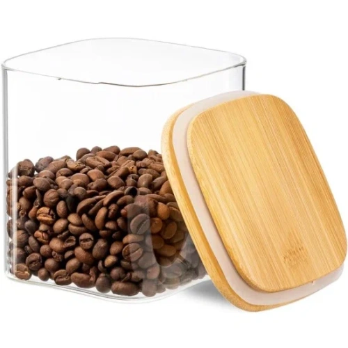 TECO банка д/сыпучих продуктов с бамбуковой крышкой 700мл TC-J700-06